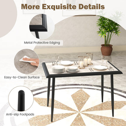 Dreamade 44" Dining Table with Food Grade Sintered Stone Tabletop