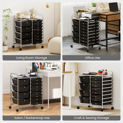 Dreamade 12 Drawer Rolling Cart with Drawers Storage Organizer Cart