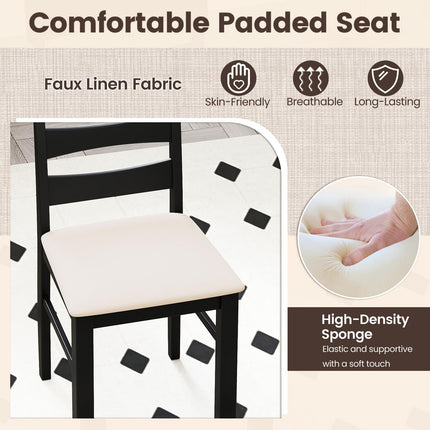 Dreamade Dining Chairs Set of 2/4 with Padded Seat & Rubber Wood Frame