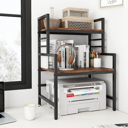 Dreamade 3-Tier Microwave Stand, Space-Saving Microwave Oven Rack with 2 Open Shelves & Heavy-Duty Metal Frame