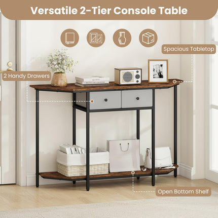 Dreamade 51" Console Table with 2 Drawers Freestanding Sofa Tables Behind Couch