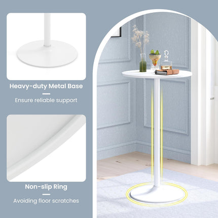 Dreamade Two-in-one Bar Table with Detachable Pole, Metal Base, 24" Round Top, 40"/22" Two Convertible Height
