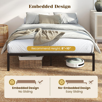Dreamade 12 Inch Metal Platform Bed Frame with Steel Slats Support