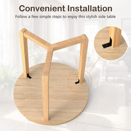 Dreamade Round Side Table Set of 1/2 Compact Accent Bedside Night Stand for Living Room Bedroom