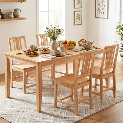 Dreamade Rubber Wood Kitchen Chairs with Hollowed Backrest