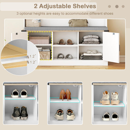 Dreamade 4-in-1 Hall Tree with Bench and Shoe Storage 68.5" Tall Coat Rack