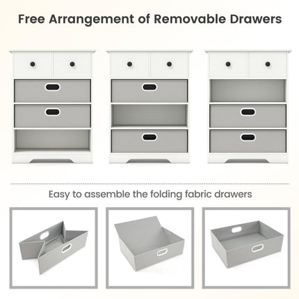 Dreamade Nightstand with 4 Storage Drawers