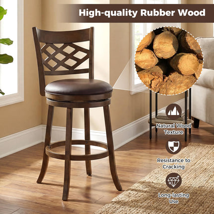 Dreamade Swivel Bar Stools Set of 2/4 26"/31" Bar Height Chairs