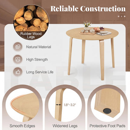 Dreamade 37.5" Wooden Kitchen Table with Solid Rubber Wood Legs