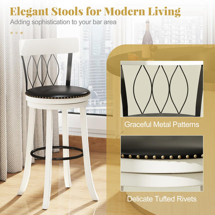 Dreamade Swivel Bar Height Bar Chairs with Footrest