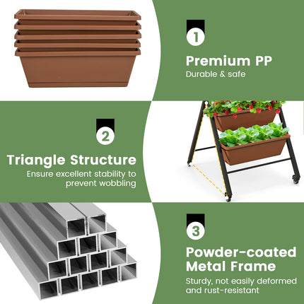 Dreamade Vertical Planter Raised Bed on Wheels