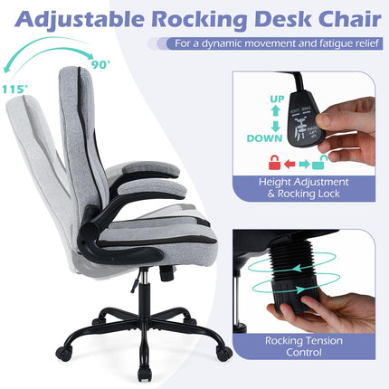 Dreamade Ergonomic Computer Office Chair with 90° Flip-up Armrests