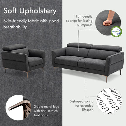 Dreamade Sofa Couch and Accent Chairs Set