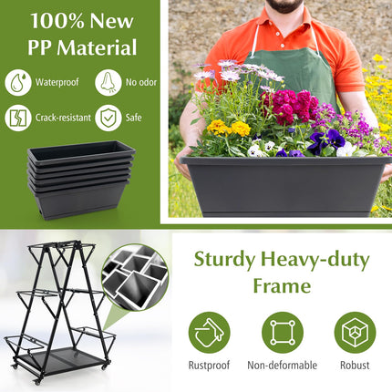 Dreamade 6-Tier Rolling Raised Garden Bed
