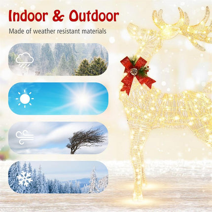 Dreamade Lighted Christmas Reindeer | 4.4 FT Pre-Lit Xmas Holiday Decoration