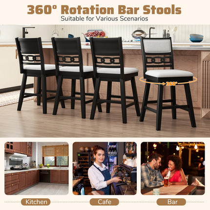 Dreamade 25" Bar Stools Set of 2/4 Modern Counter Height Tall Chairs