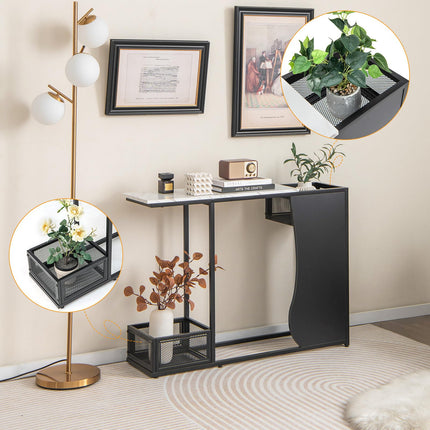 Dreamade 43.5" Console Table for Entryway - Modern Entry Table with Faux Marble Top