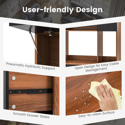 Dreamade Kitchen Pantry, Buffet Hutch with 3 Storage Cabinet, 71'' Floor Large Cupboard with 3 Deep Drawers