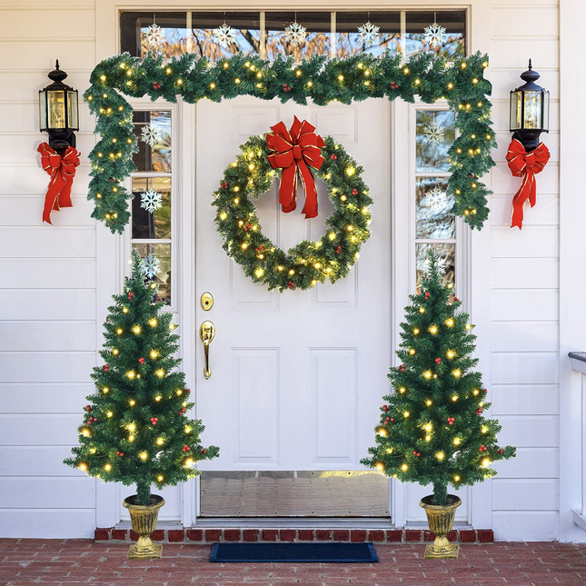 Dreamade Pre-lit Holiday Christmas 4-Piece Set, Christmas Garland - DreamadeUS
