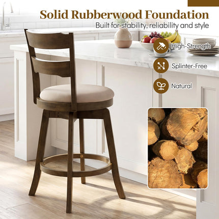 Dreamade 25" Swivel Bar Stools Set of 2/4 with Fabric Upholstered Seat
