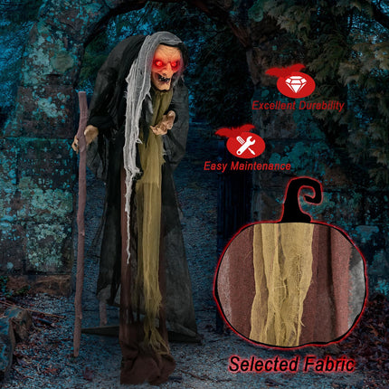 DREAMADE 5 FT Halloween Animatronic Witch Standing Witch
