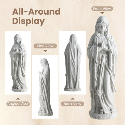 Dreamade Virgin Mary Praying Statue 29.5" | Blessed Mother Outdoor Religious Statue with Rosary Beads