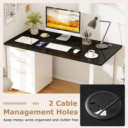 Dreamade Universal Wood Table Top 55 x 28 inch Solid One-Piece Desk top