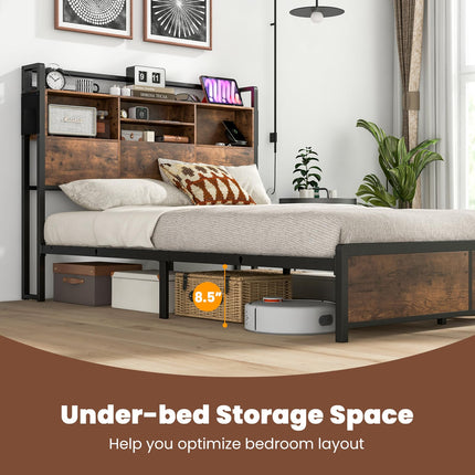 Dreamade Queen/Full Size Bed Frame with Storage Headboard