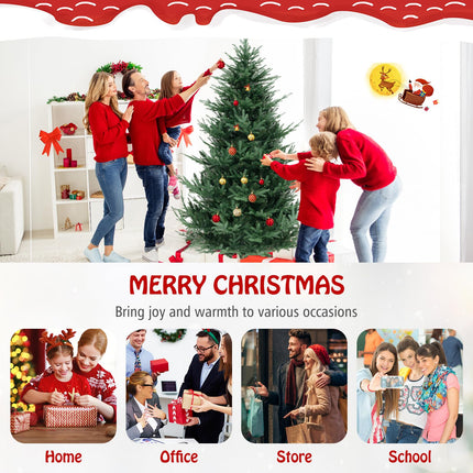 Dreamade 7ft Pre-lit Artificial Christmas Tree with 340 Warm White LED Lights, 1090 Branch Tips