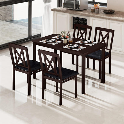 Dreamade 5-Piece Dining Table Set for 4, 47" Rectangular Kitchen Table & 4 Chairs