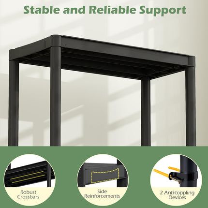 Dreamade 5-Tier Heavy-Duty Plastic Storage Shelves (24" x 12.5" x 69")