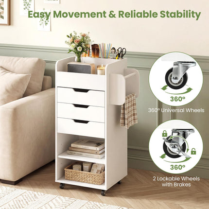 Dreamade Craft Storage Cart - Utility Organizer Cart with 3 Drawers