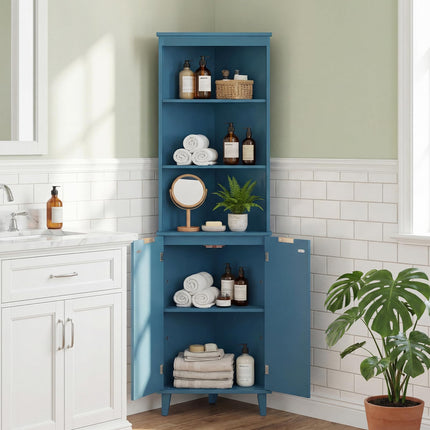 Dreamade 68" Tall Corner Modern Bathroom Floor Storage Cabinet,