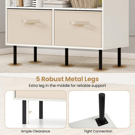 Dreamade 6-Cube Bookshelf 3-Tier White Bookcase