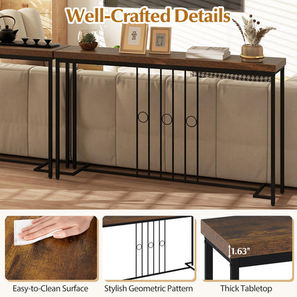 Dreamade 55" Narrow Entryway Table with H-Shaped Base & Spacious Tabletop