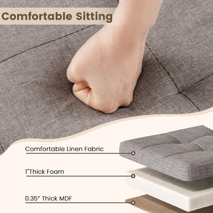 Dreamade 18 Inches Ottoman with Storage and Rubber Wood Legs