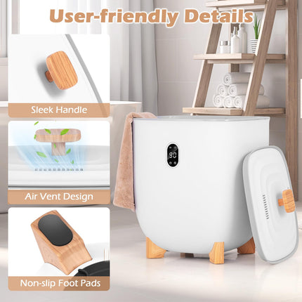 Dreamade 25L Towel Warmer Bucket - Electric Towel Heater for Bathroom, 2 Temperature Settings, 20-60 Timer