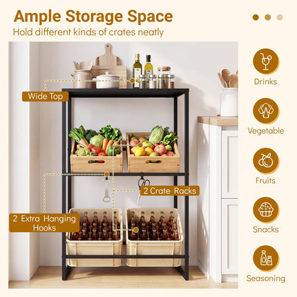 Dreamade 3-Tier Drink Crate Rack for Kitchen
