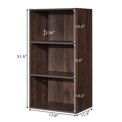 3 Shelf Bookcase Book Shelves Open Storage Cabinet