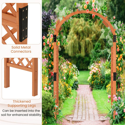 Dreamade 7.7FT Wooden Garden Arbor Trellis