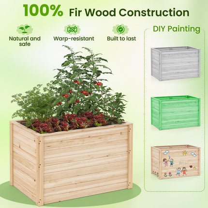 Dreamade Wood Raised Garden Bed for Patio Backyard
