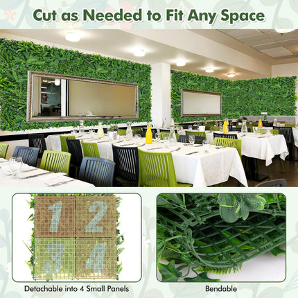 Dreamade Grass Wall Panels Backdrop - 4 PCS 20"x20" Artificial Tropical Boxwood Panels