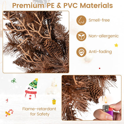 24 Inch Pre-lit Christmas Wreath with 105 Branch Tips and 35 Warm White LED Lights-1 piece