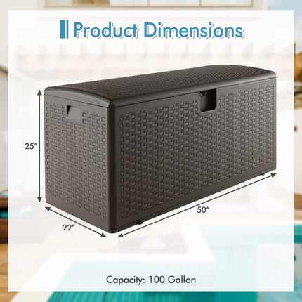Dreamade Patio Deck Box - Outdoor Storage Bin with Flip Lid, Lock Hole, 31-130 Gallons