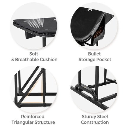 DREAMADE Foldable Shooting Bench, Portable Table, Padded Seat & Gun Rest
