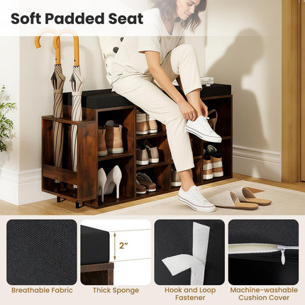 Dreamade Shoe Storage Bench with Umbrella Stand