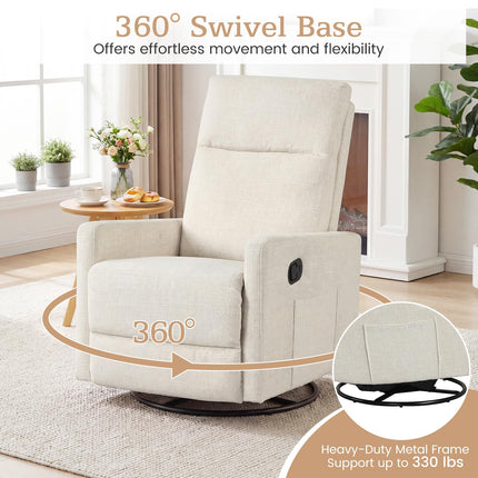Dreamade 360° Nursery Recliner Chair with Adjustable Cushioned Back