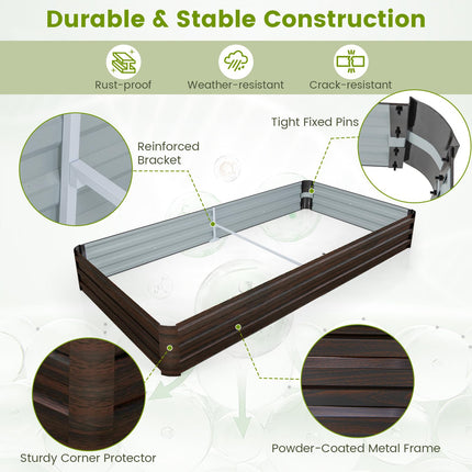 Dreamade 8x4x1ft Metal Raised Garden Bed, Planter Box with Protective Edges