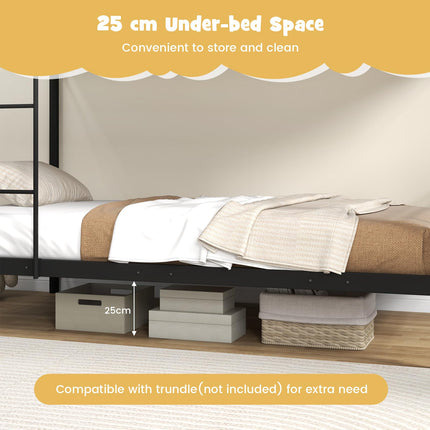 Dreamade Metal Bunk Bed Twin Over Twin, Bunk Beds for Kids, Teens & Adults Bunk Bed with Stairs