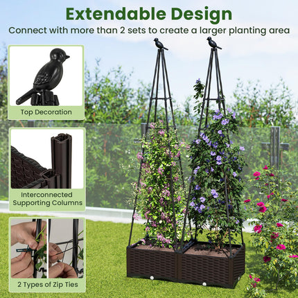 Dreamade Raised Garden Bed with Wheels & Tomato Cage